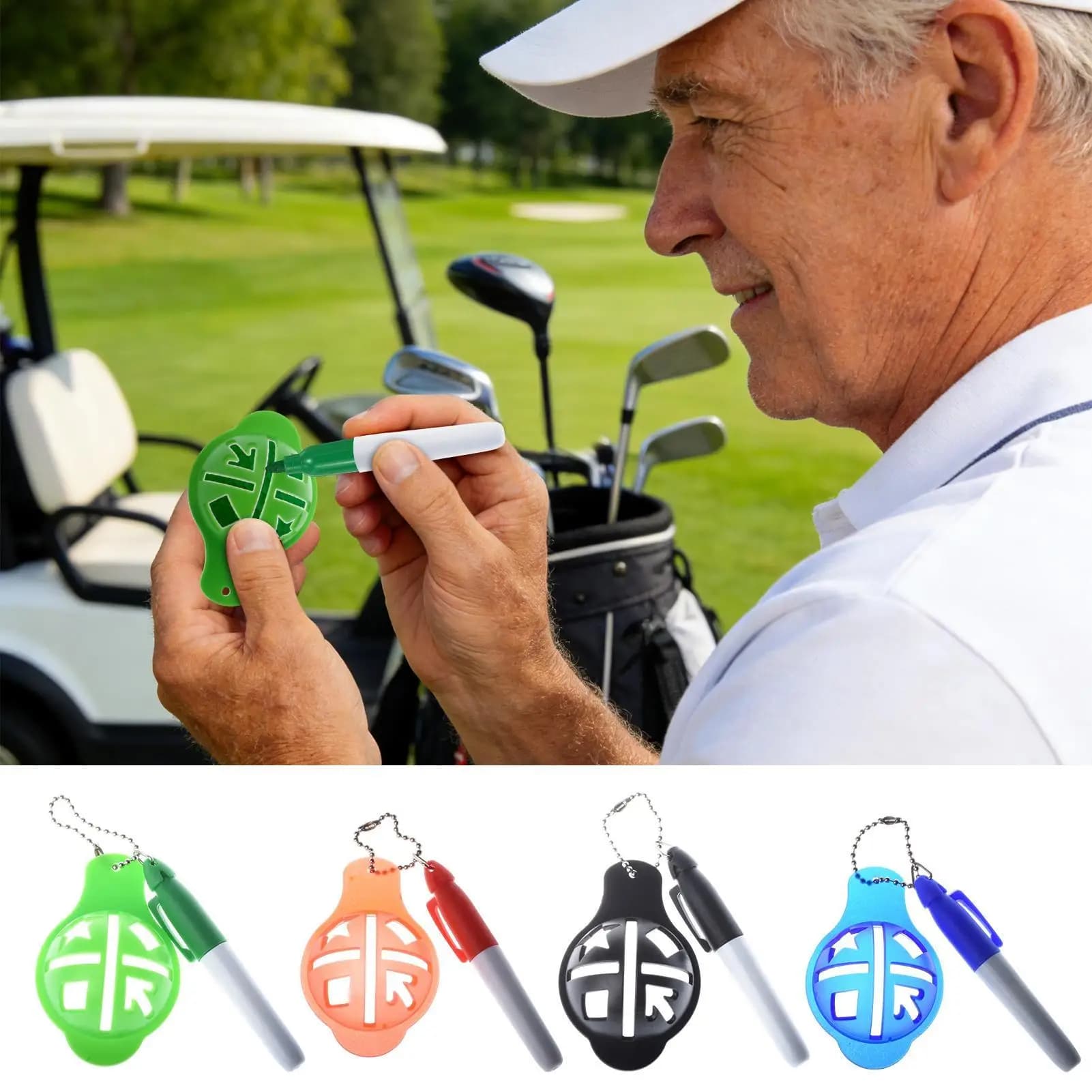 Stencil riutilizzabili per allineamento marcatore pallina da golf Modello marcatore linea pallina da golf per giocatori Uomini Donne Corso torneo Putting