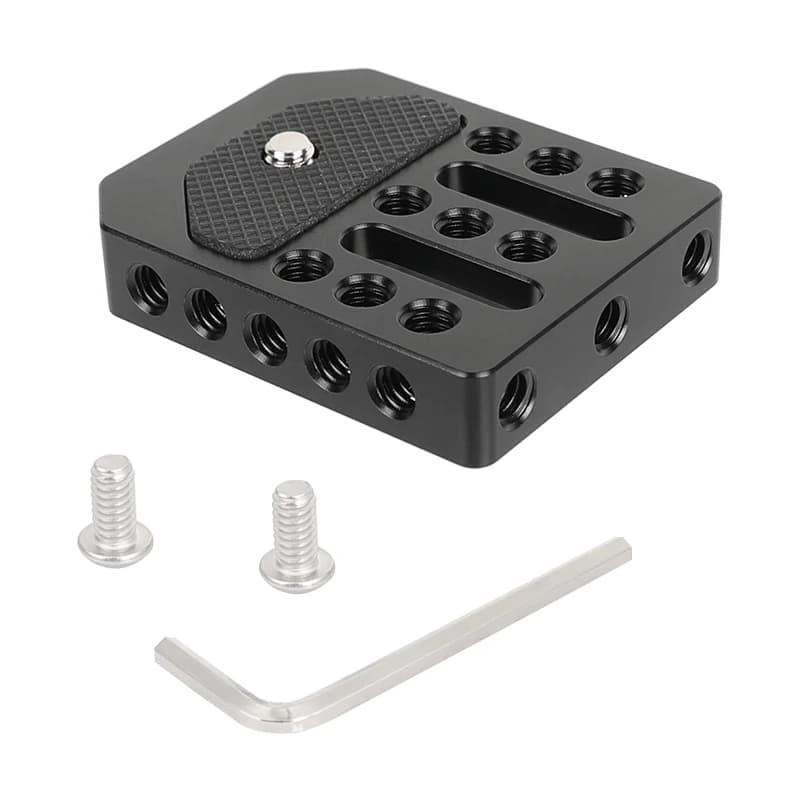 Base plate for cage for Monitor HDRIG cheese plate for On-camera Director Monitor in the foreground 1/4"-20 mounting socket
