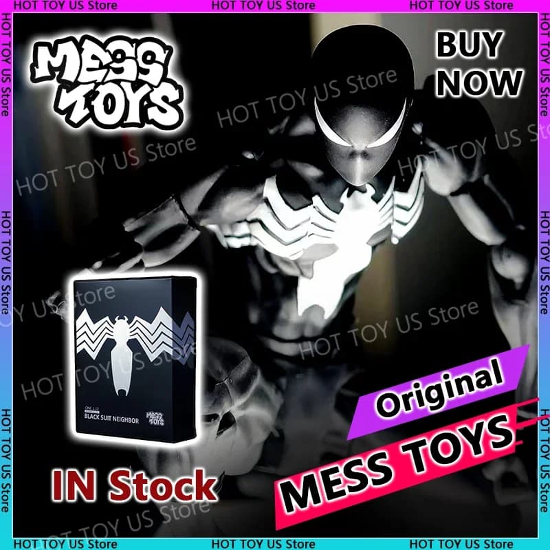 In Magazzino Scherzare Giocattoli Spider Man Symbiote Spiderman Messtoys Vestito Nero Vicino Scarlet Spider Anime Action Figure Regali Giocattoli