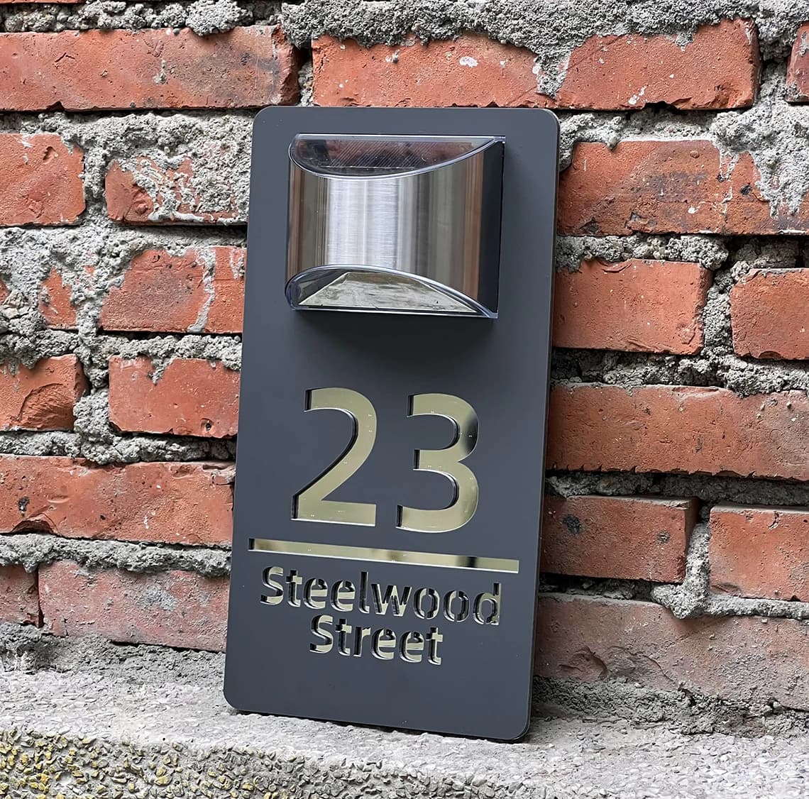 Numeri civici per esterno personalizzati indirizzo di casa laser illuminata a numero civico casa LED Indirizzo esterno Targa numero civico con nome di famiglia numero civico casa per esterno