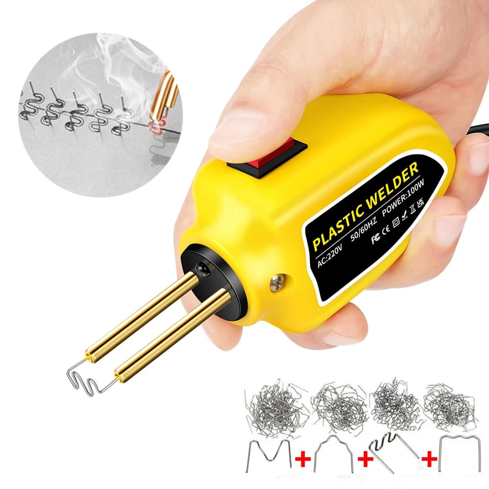 Saldatore di plastica da 100 W con 200 pezzi Cucitrice Saldatrice di plastica Saldatore Pistola di saldatura di plastica per strumenti di riparazione paraurti auto