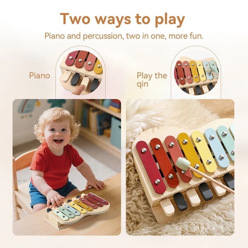 Montessori Black And White Key Piano Is Designed As A Baby Toy For Sensory Fine Sound Perception Development And Educational