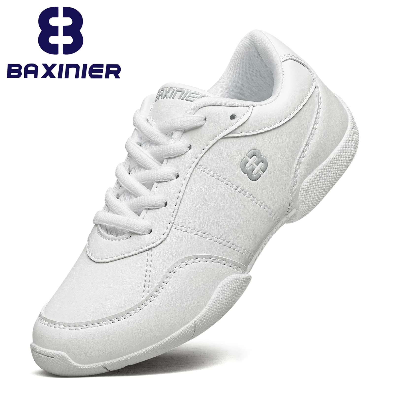 Women's White Cheerleader Shoes Lightweight Competition Gymnastics Shoes For Young Cheerleader Kids Dance Tennis Walking Shoes