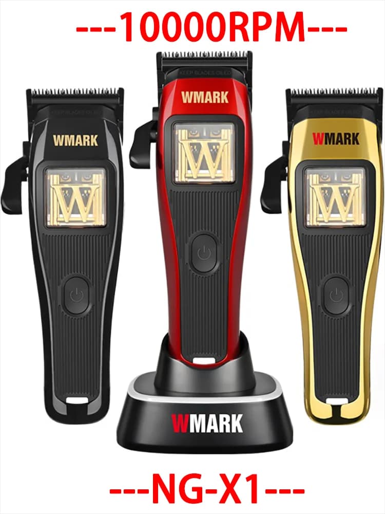 NG-X1 WMARK Professional haircut for men, magnetic motor with microchip 10000 rpm 9 V with charging support, wireless haircuts