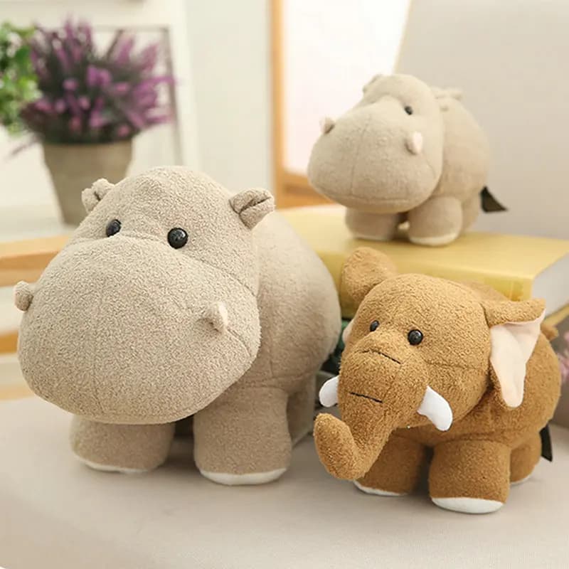 20cm peluche ippopotamo giocattolo carino grande orecchio elefante bambola giocattoli per ragazzi realistici animali di peluche Home Desk Decor regalo di compleanno per le ragazze