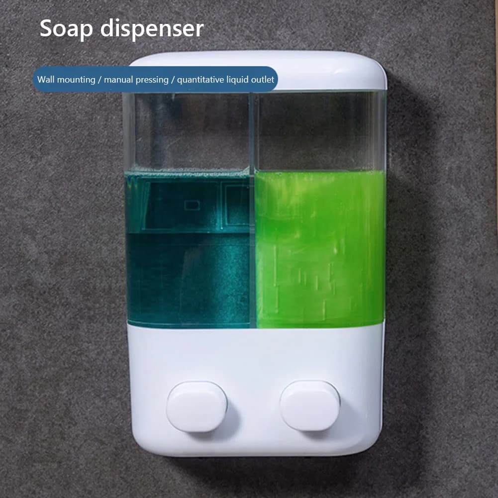 Dispenser di sapone da 500/1000ML supporto per bagno a parete doccia Shampoo bottiglia contenitore per lozione Dispenser per lavaggio a mano in schiuma a doppia testa