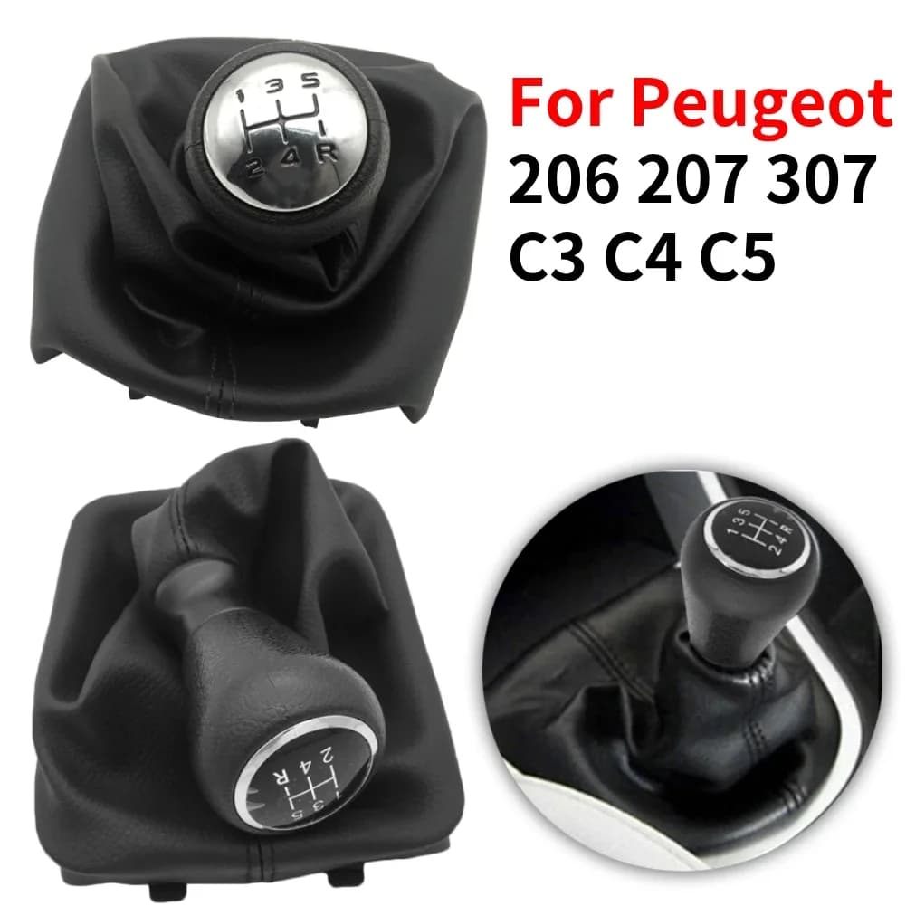 Per Peugeot 206 207 307 Citroen C3/C4/C5 5 Velocità Pomello Del Cambio Shifter Leva Bastone Ghetta Boot Copertura PU Accessori Auto