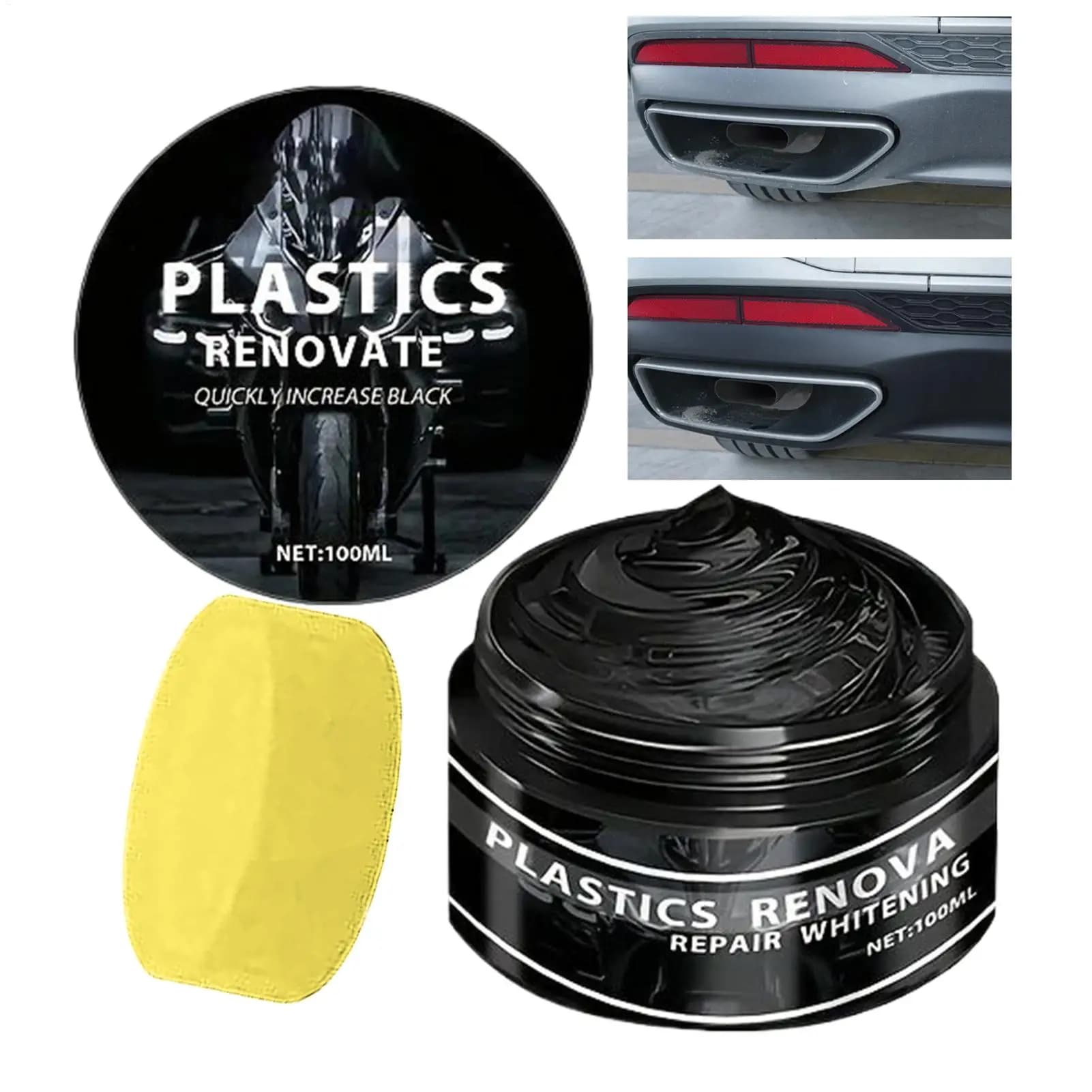 100ML Anti-UV Cera per riparazione gomma ad asciugatura rapida Restauratore di finiture per auto Cera per riparazione graffi per auto Soluzione di ristrutturazione resistente allo sbiadimento