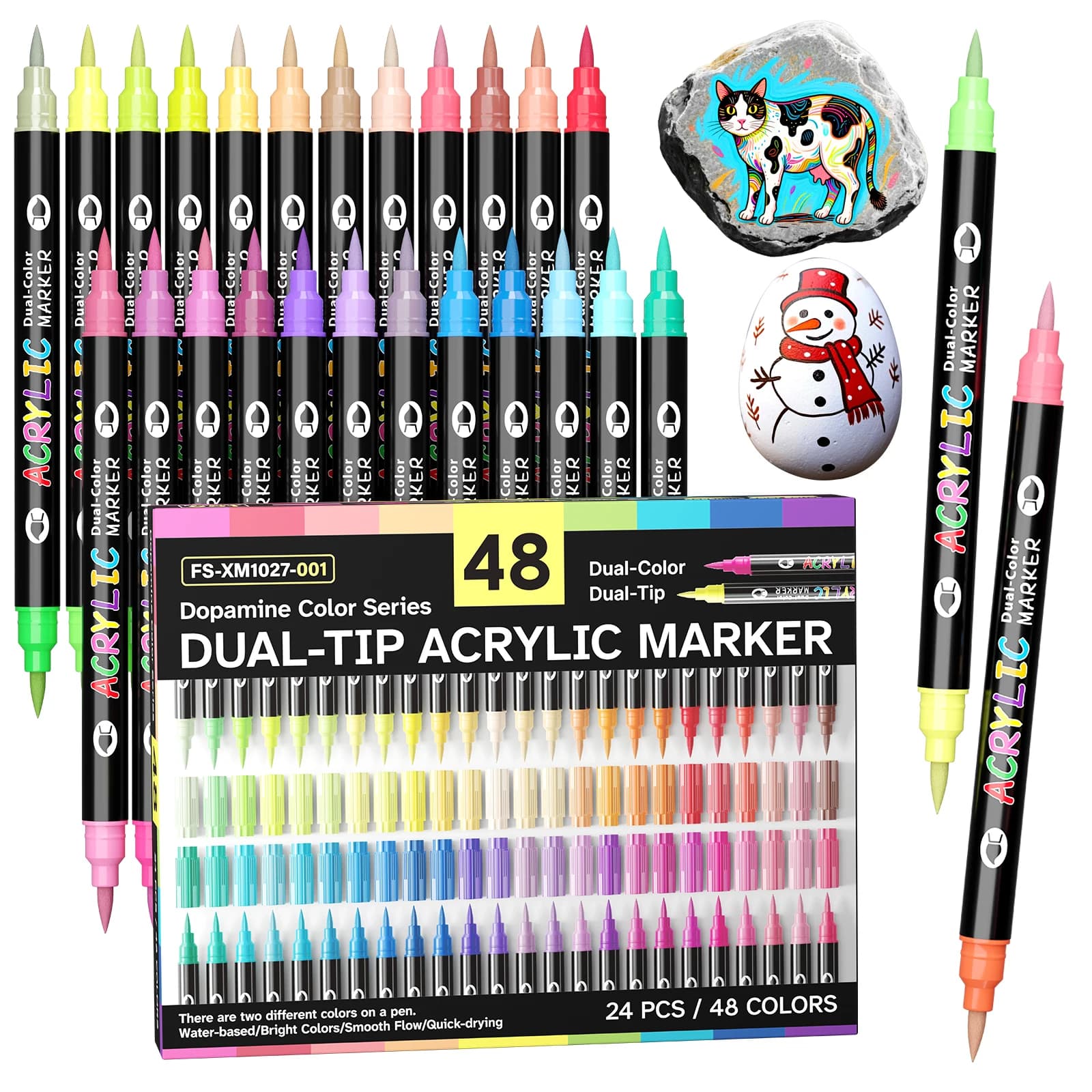 24-240 Colors Art Markers Set, Dual Color Dual Tip Acrylic Paint Pens Markers Drawing Markers for DIY Crafts Making