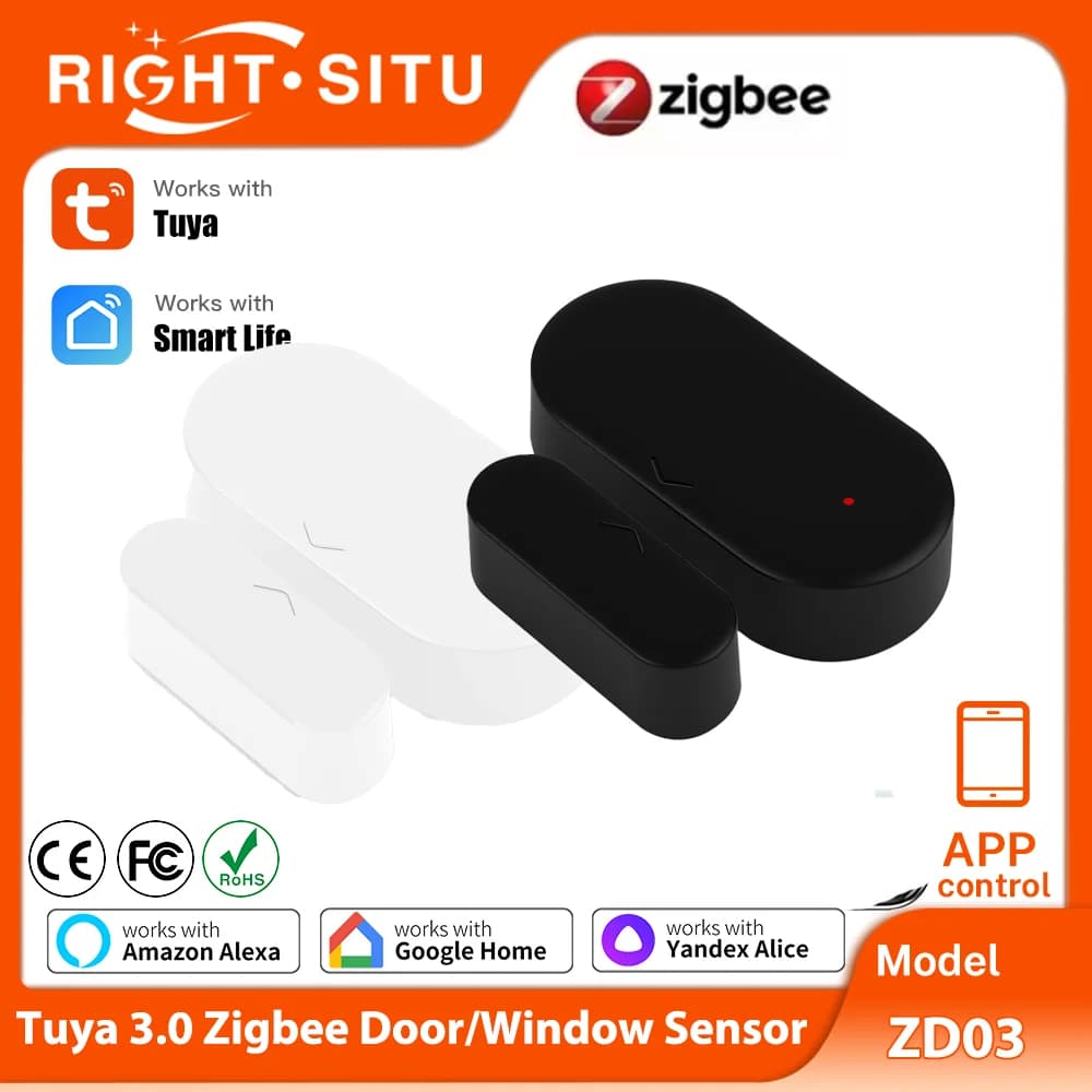 Sensore porta Zigbee 3.0 Sensore finestra per telecomando APP Smart Home compatibile con Alexa Google Assistant Smart Life Tuya