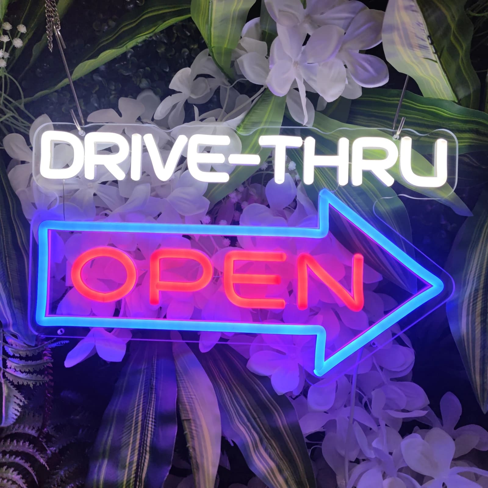 Insegna al Neon a LED per Drive-Thru, Decorazione da Parete, Lampada Artistica al Neon Alimentata tramite USB per Camera da Letto, Negozio, Attività Commerciale, Decorazione per Feste