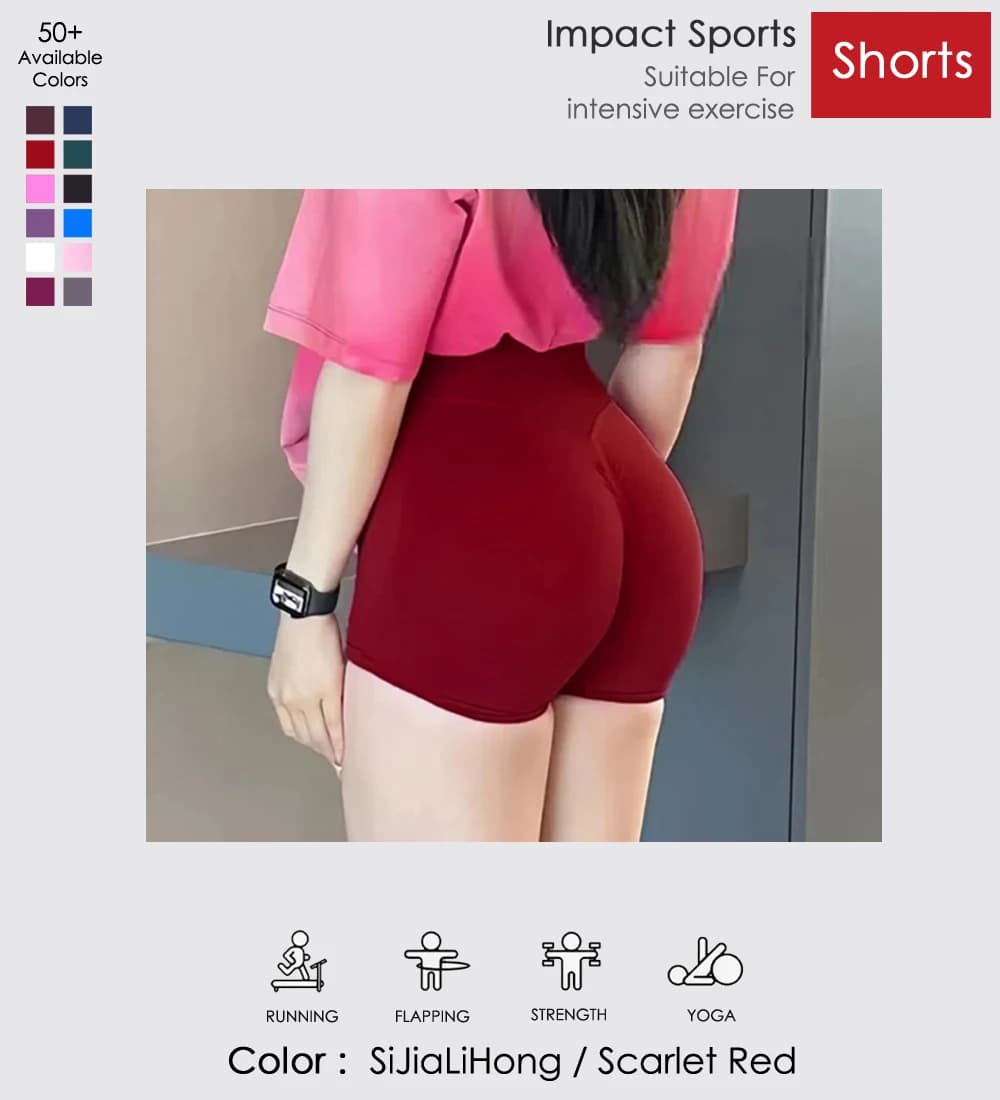 Women's Gym Shorts, Leggings Without Sewings with Push-Up Effect, Yoga Leggings, Sports Clothing for Cycling and Running, Fitness Sports Shorts