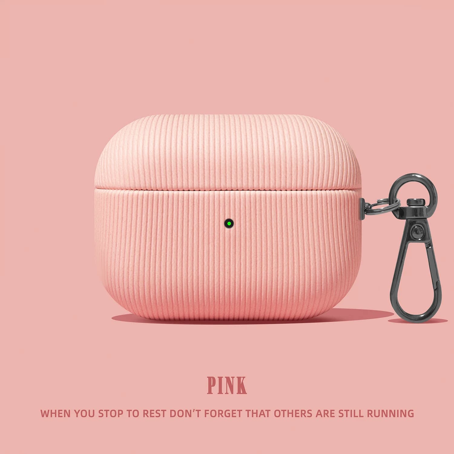 Custodia morbida in pelle con motivo a striscia verticale rosa antigoccia per Airpodspro3 Pro2 Custodia protettiva AirPods 1 2 3 Scatola di quarta generazione