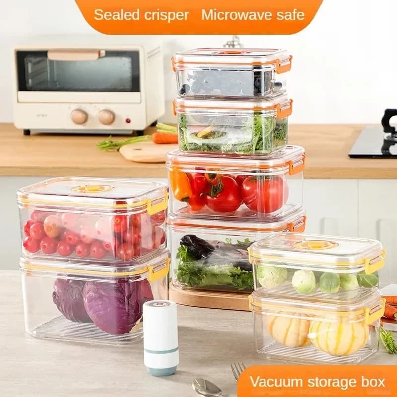 Food Storage Vacuum Box, Refrigerator Sealed Container, Microwave Transparent Food Container, Bento Kitchen Organizer