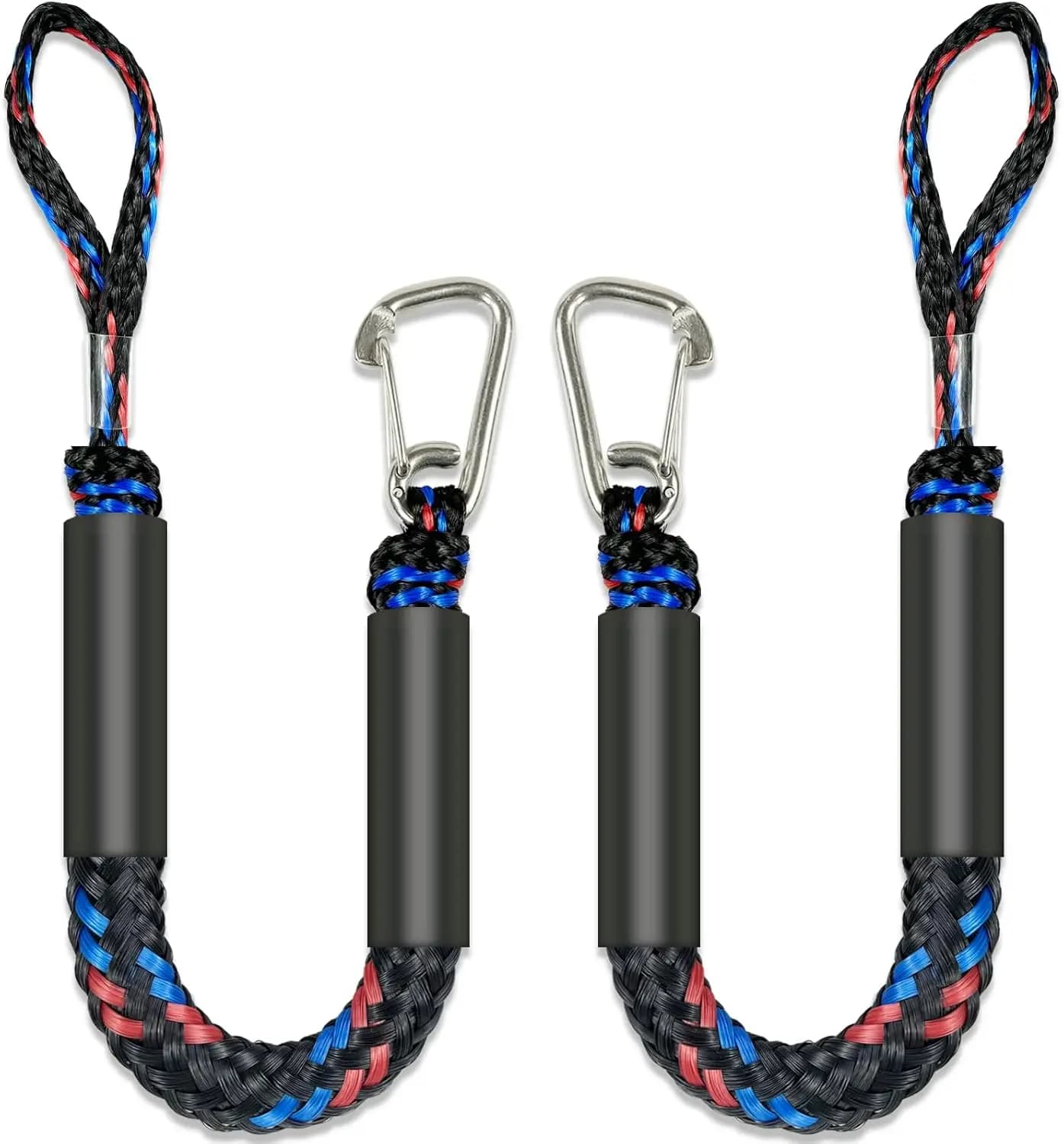 2pcs Marine Bounce Rope Elastic Mooring Line with M8 Metal Buckle Boat Mooring Rope Stretch Surf Rope Boat Mooring Accessories