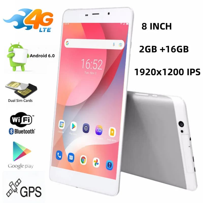 MT8783 Octa-Core 8" Android 6.0 3G / 4G Phoned Tablet PC 2 GB RAM 16 GB ROM GSM 1920 x 1200 Pixel GPS support 2xSIM Card