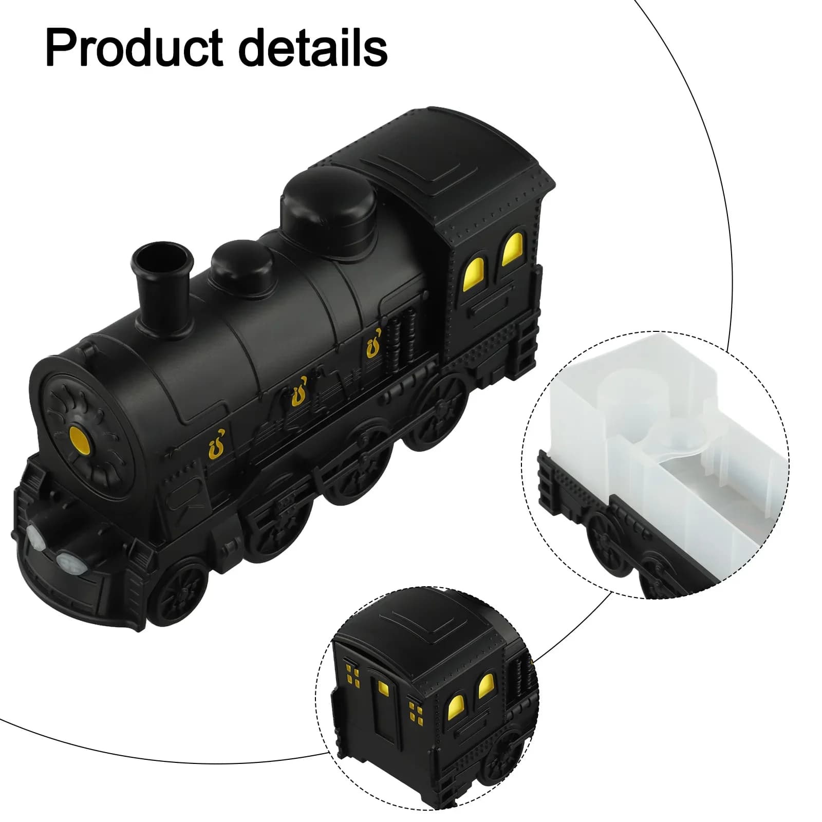 Diffusore di Aromi a Forma di Treno a Vapore 300ml, Umidificatore Unico con Luci Colorate e Telecomando per Uso Interno