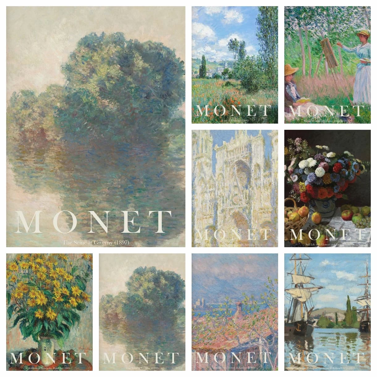 Art painting kit with DIY Diamonds Claude Monet Famous Artist Collection of Classical masterpieces Embroidery Mosaic Cross Point Decorations for the house