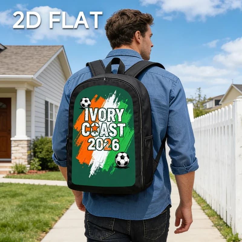 1 piece, suitable for Christmas gifts, sports backpack with Ivory Coast print 2026 - lightweight and durable, polyester, for laptop