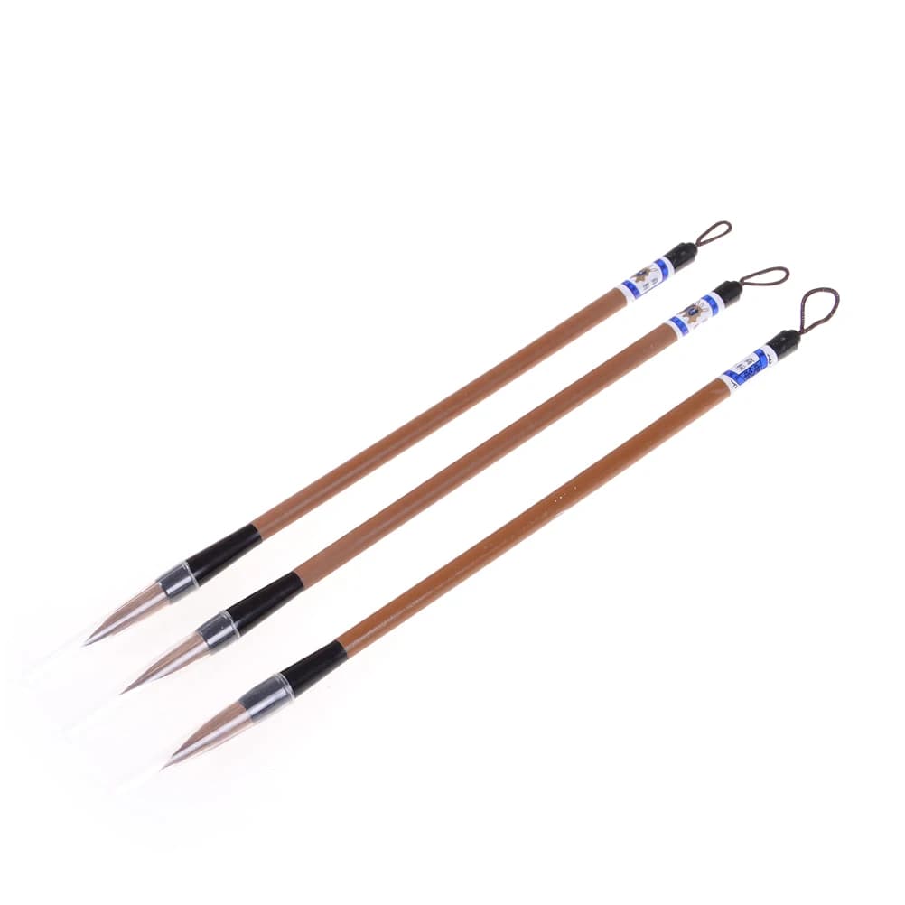 3pcs cinese giapponese pittura ad inchiostro d'acqua scrittura calligrafia pennello penna arte marrone per ufficio scuola pittura forniture