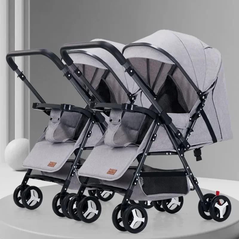 Passeggino gemellare portatile Passeggino gemellare multifunzionale Schienale regolabile Passeggino bidirezionale staccabile pieghevole