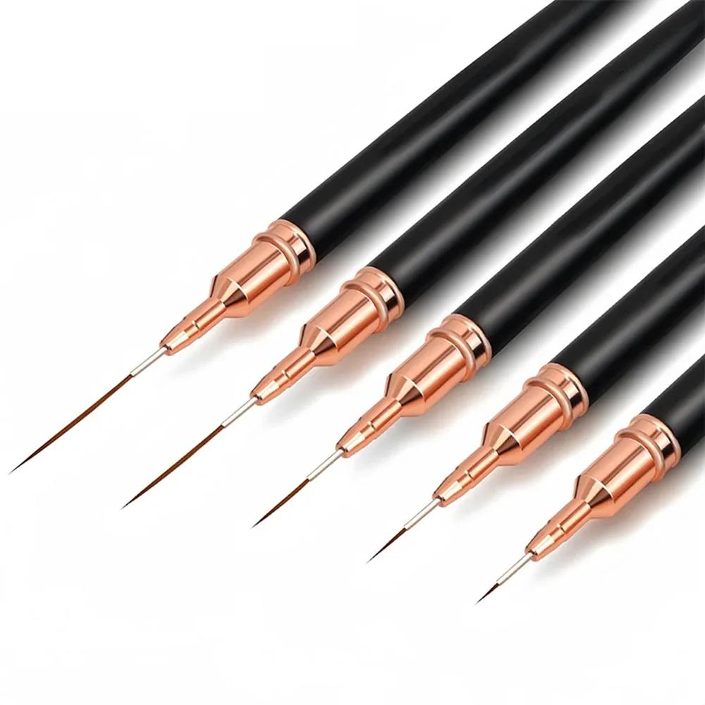 Professional nail art brush set, 5 pieces, ultra fine tip for detailed stripes, nail design and design, DIY manicure easy to use