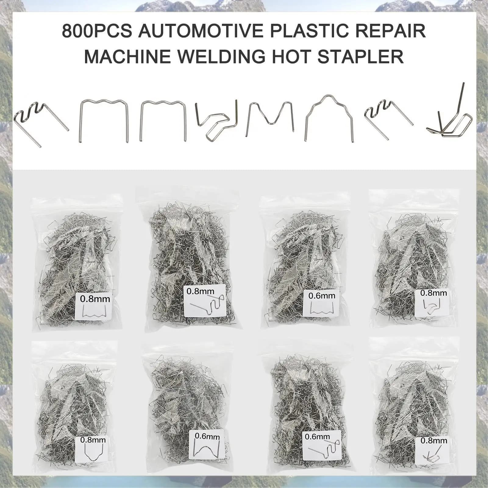 2025 Trend 800PCS Riparazione plastica automobilistica Standard Pre Cut Wave Graffette Paraurti Carrozzeria Riparazioni Macchina Saldatura Cucitrice a caldo