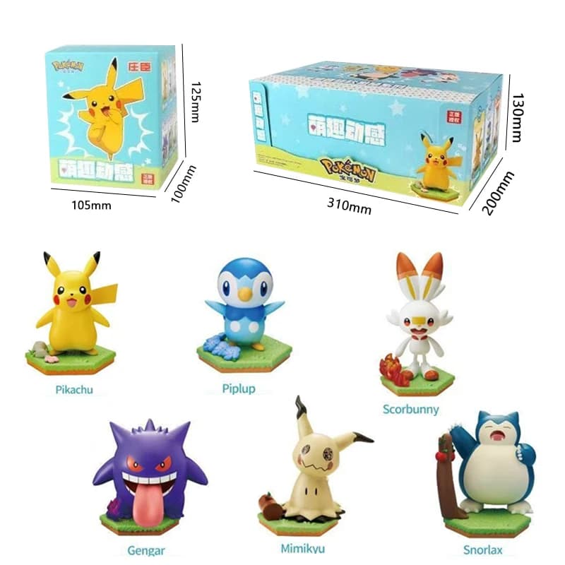 Action Figure Pokémon Autentica Blind Box GENGAR Pikachu SNORLAX MIMIKYU, Statuetta Fatta a Mano, Ornamento da Scrivania, Giocattolo Regalo per Bambini