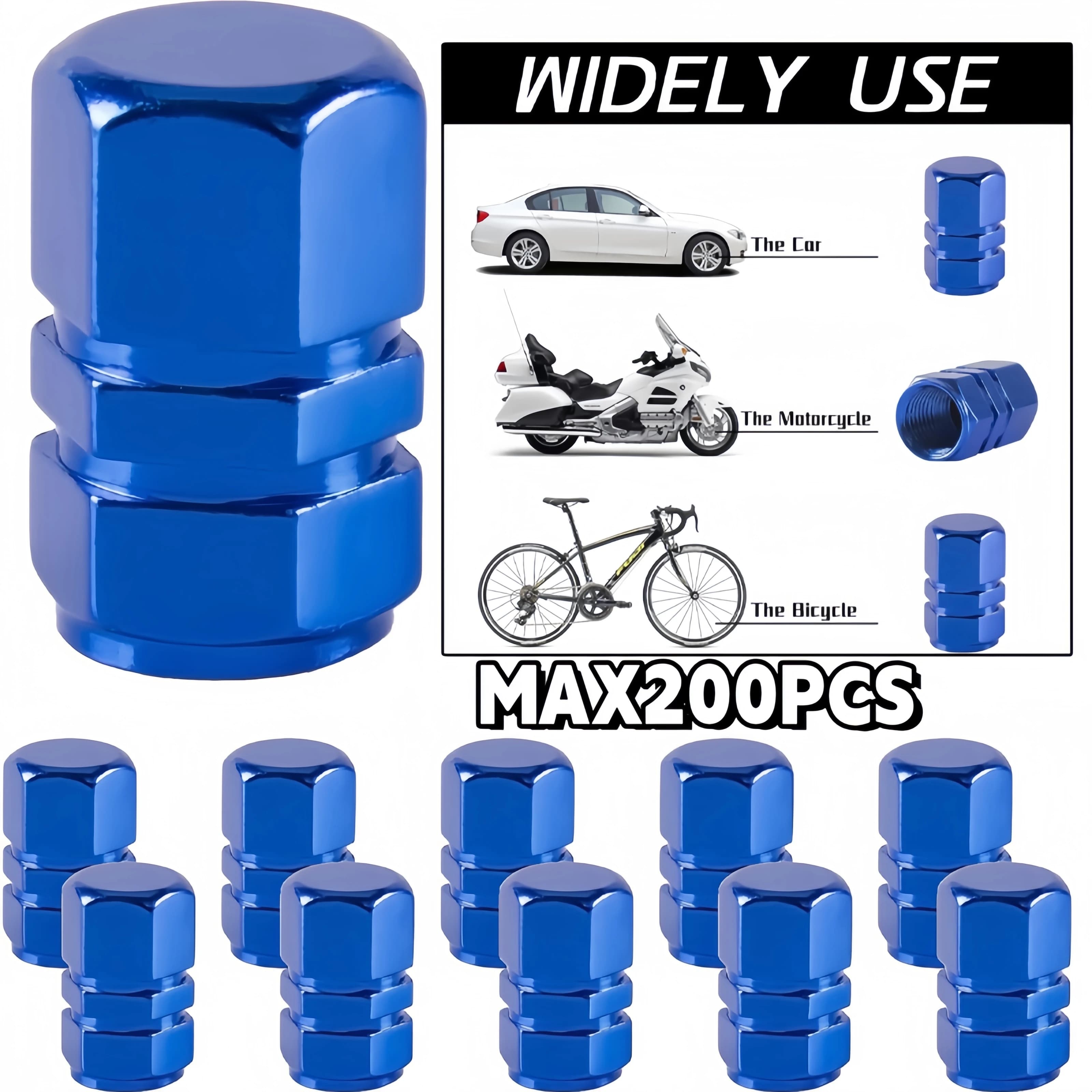 MAX200Bag Argento Nero Blu Nuclei valvole per auto Valvole in lega di alluminio Valvole per pneumatici Tappi per pneumatici Tappi per pompe d'aria Prodotti per l'accordatura dell'auto Valvole
