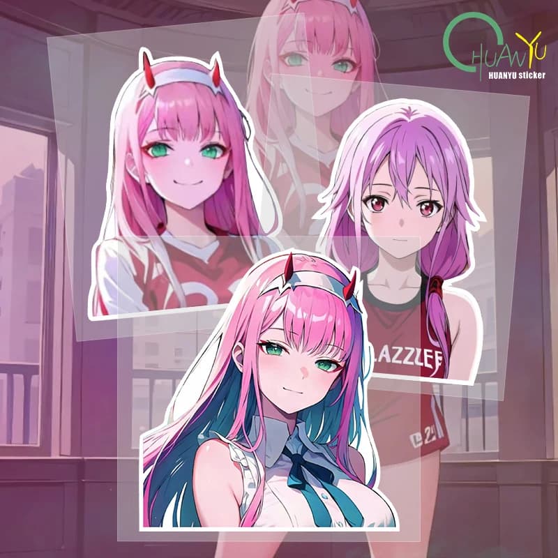 Creativo JDM Anime giapponese Pink Girl Adesivo per auto Decalcomania Corpo moto Finestra per auto Adesivo riflettente impermeabile per auto