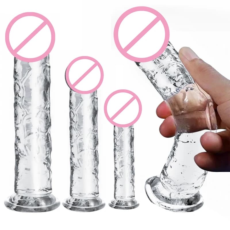 Realistico Dildo Gelatina Pene Ventosa Dildo Giocattoli realistici del sesso per le donne lesbiche Masturbatore femminile Cazzo grosso Cazzo finto