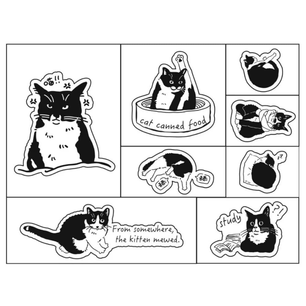 8 pezzi nuovo set di timbri in legno artigianato fai da te cartone animato gatto diario francobolli forniture di cancelleria timbri per scrapbooking per bambini bambini