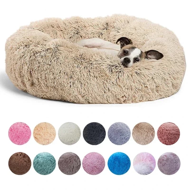 Cuccia Rotonda per Animali Domestici da 40-90cm in 6 Misure, Letto Super Morbido per Cani Grandi e Gatti, Cuccia in Peluche per Cani di Taglia Media, Calda per l'Inverno