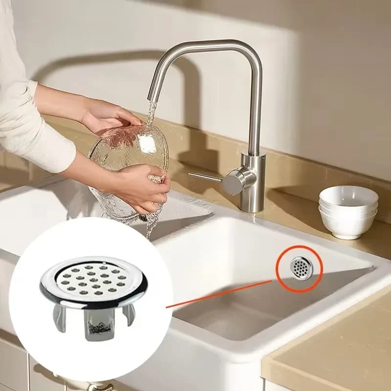4 plastic parts for bathroom, kitchen, sink, sink, overflow, cover ring, spare insert, chromed hole, round drain cap, washbasin accessory