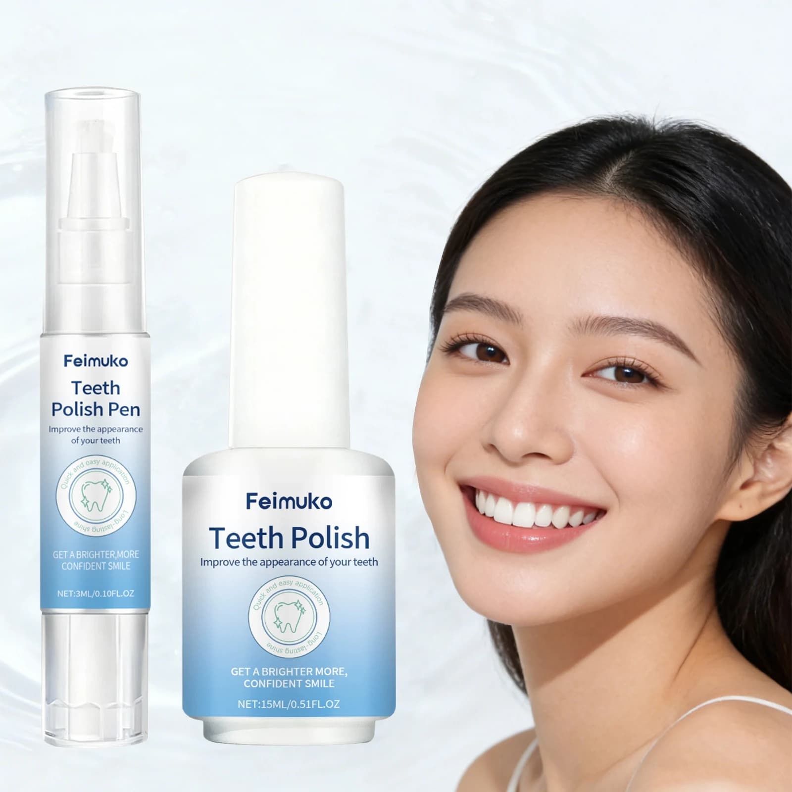 Tooth Whitening Pen with Hydrossiapatite, White Tooth Paint, Long-Term Polishing, Bright Smile, Fresh Food