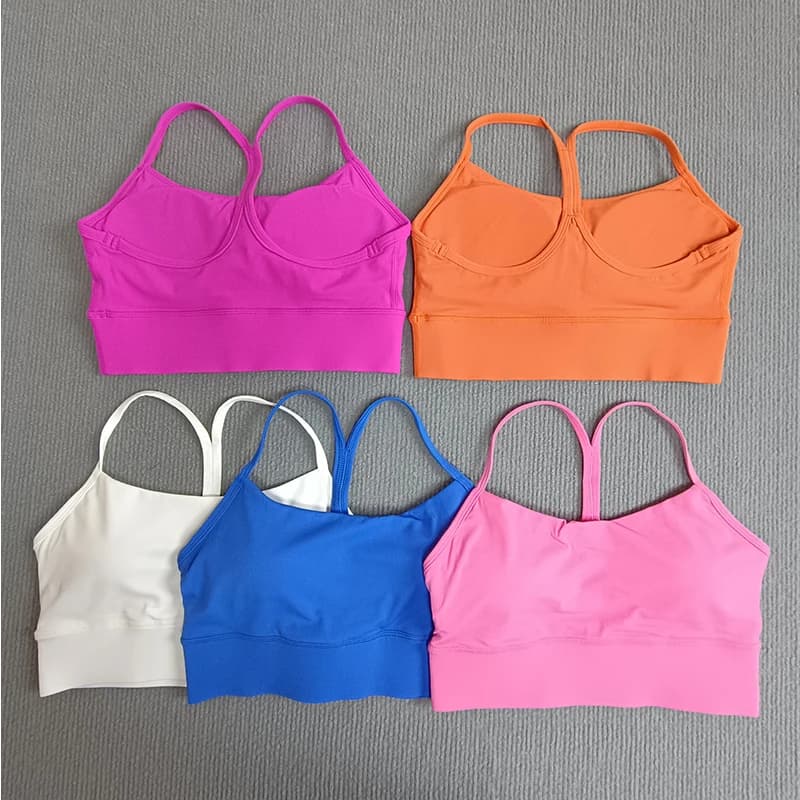 Collant Yoga vest Sports bra Y-shaped Solid Color Fitness bra Women's Top Sporty gymnasium-resistant high strength with padding on chest