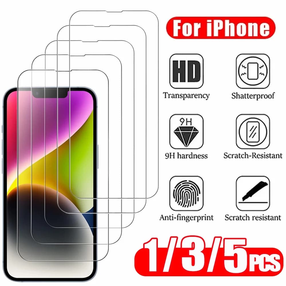 1~5PCS HD Protective Film for 16 17 Pro Max 17e 16e 15 14 13 12 Screen Protector Film for iPhone 11 12 13 Mini Tempered Glass iPhone 16 Pro Max Glass