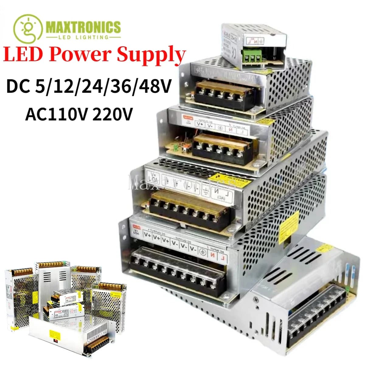 Trasformatore di illuminazione a LED da AC110V-220V a DC 5V 12V 24V 36V 48V adattatore di alimentazione 2A 5A 10A 15A 20A 30A LED Strip Switch Driver
