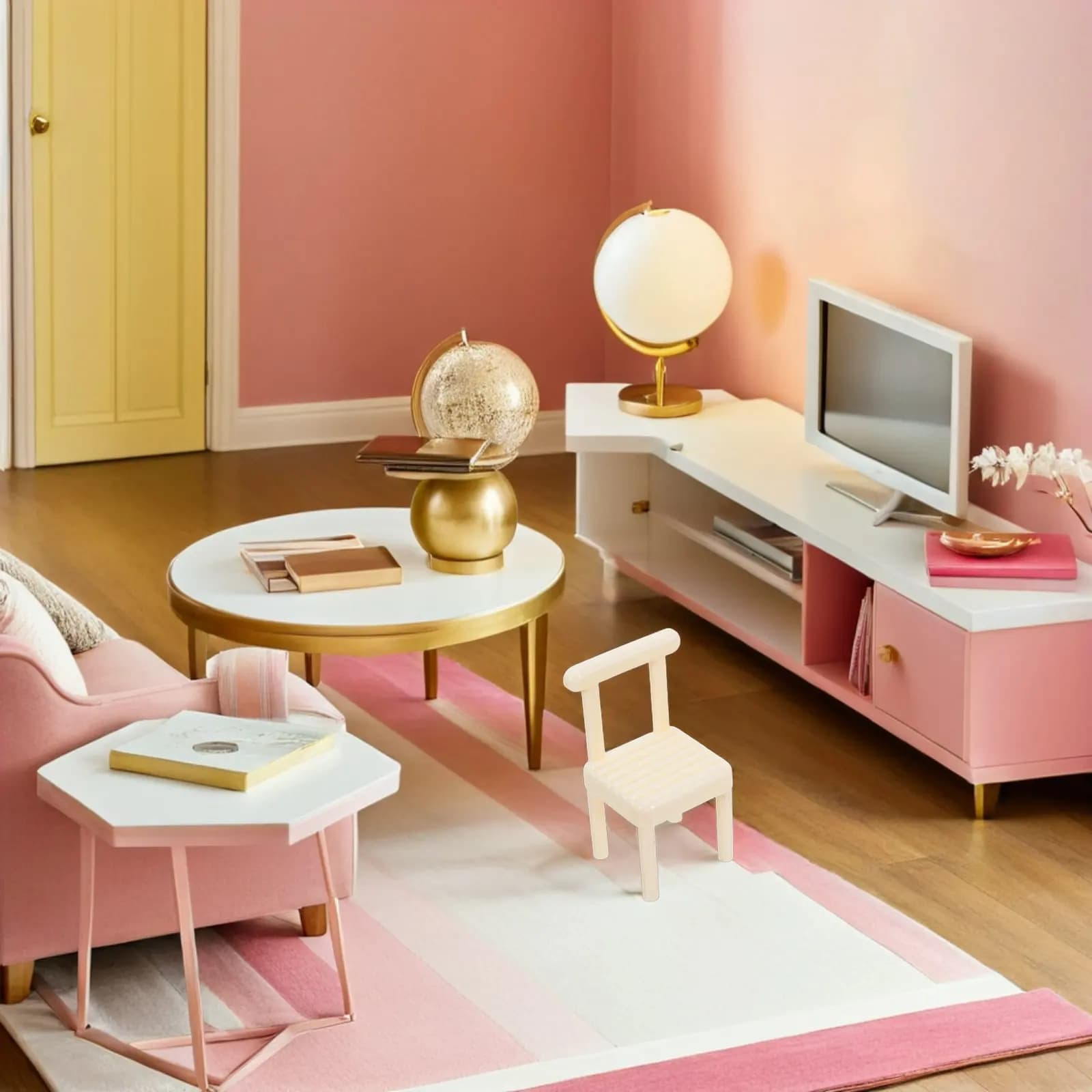 Set di Scacchi in Miniatura, Tavolo Dettagliato in Plastica, Scacchiera Cinese in Miniatura, Arredamento per Cameretta Bambini, Gioco di Strategia Portatile