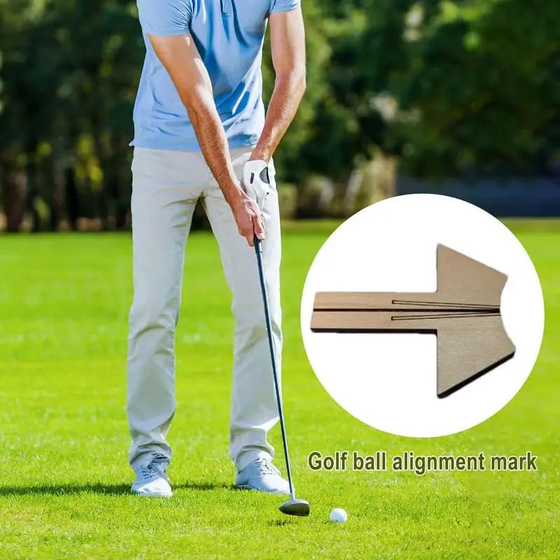 Indicatore di allineamento del golf Indicatore di putting del golf Putter in legno Aiuto Precisione Putting Marker Strumento di allineamento della palla per golfisti Marito Papà