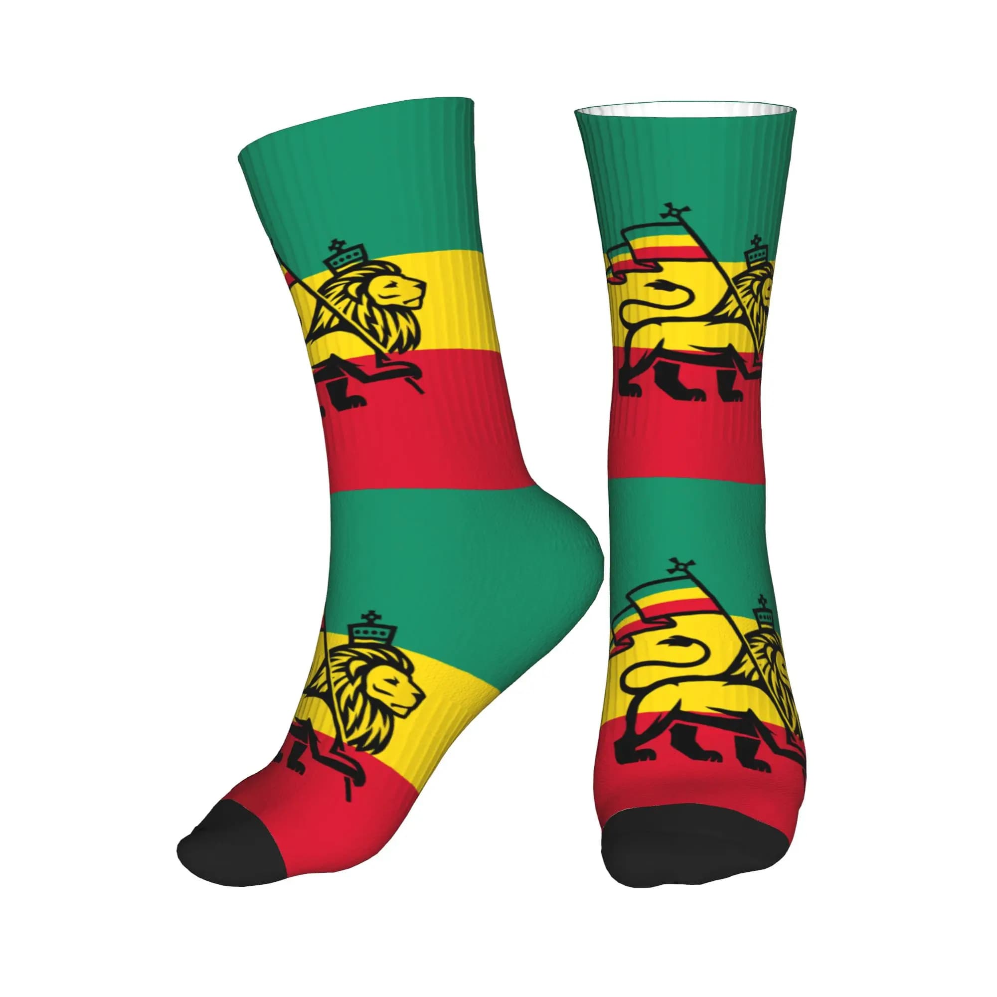 Men's Socks with Flag Jamaica Rasta Judah Lion Rastafari, Elegant Unisex Socks with 3D Printing
