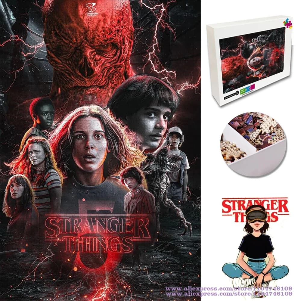 Puzzle di Stranger Things 108/200/300/500/1000/1500 Pezzi, Puzzle Educativi per Bambini, Regali Memorabili, Decorazione da Parete