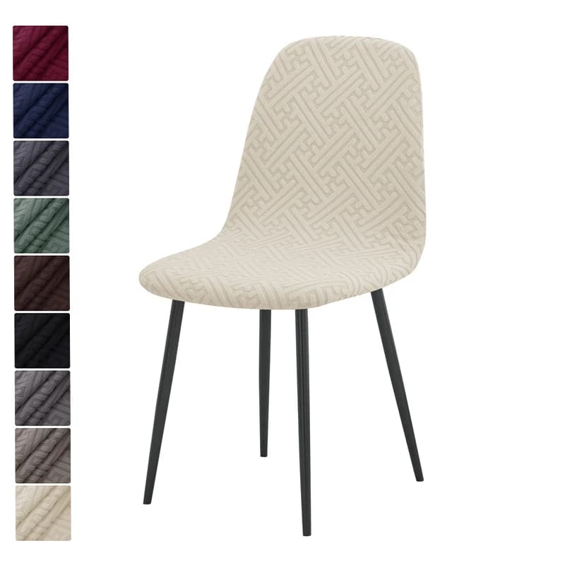 1/2pcs Fodera per sedia con guscio elasticizzato Fodera per sedia da pranzo con schienale basso Jacqaurd Fodera per sedile anti-sporco per bar di casa Hotel di nozze