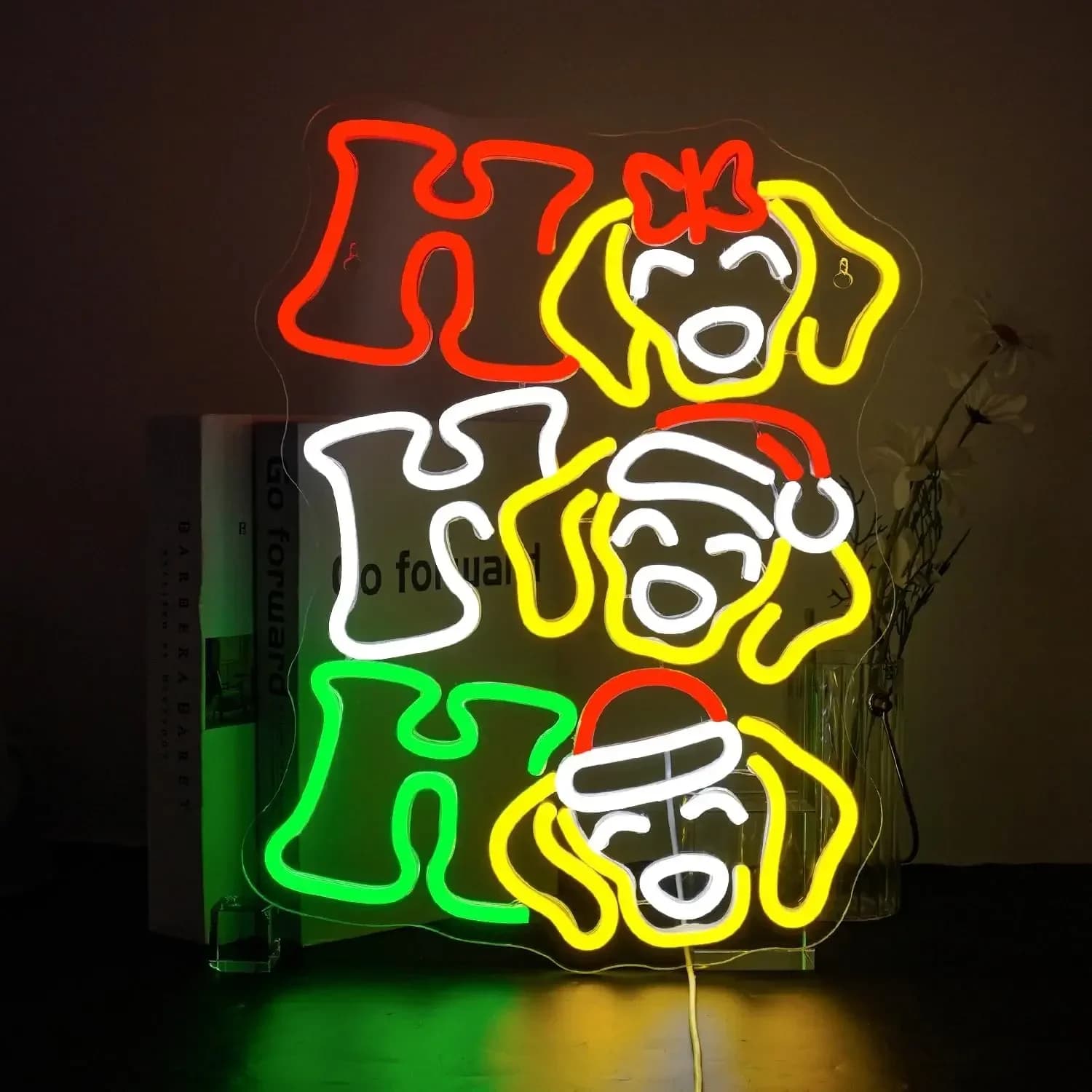 Insegna LED Neon HoHoHo USB Dimmerabile, Luce al Neon per Sala Giochi, Camera da Letto, Bar, Soggiorno, Regalo di Compleanno, Decorazione Murale
