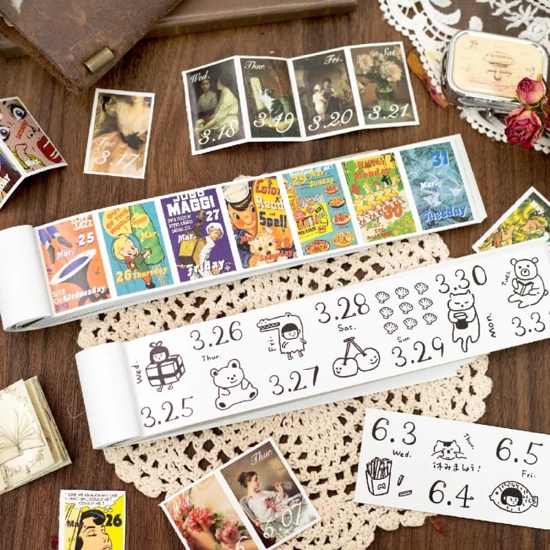 Journal Go 365 pagine Creativo Appiccicoso Calendario Strappabile 2026 Retro Mini Calendario Libro per Planner Ufficiale Scrapbooking Diario fai da te