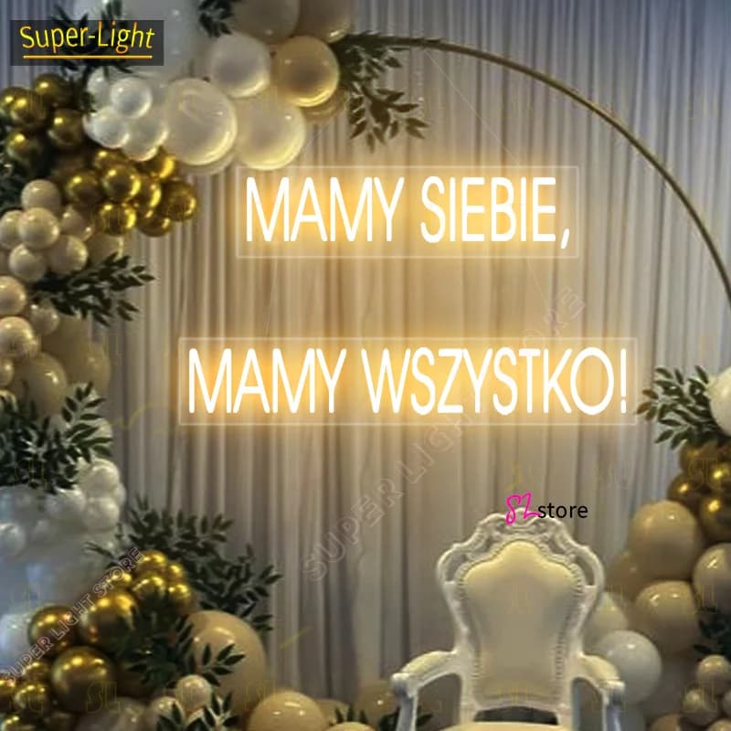Insegna al neon LED con luce al neon personalizzata grande da 75 cm Abbiamo ciascuno d'altro, abbiamo tutto! per la decorazione domestica della stanza di compleanno di nozze