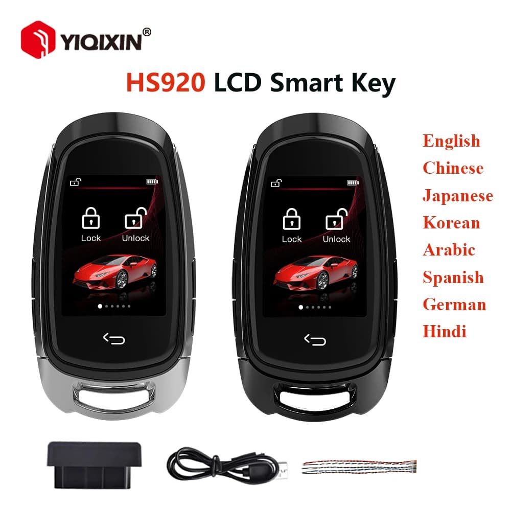 HS920 chiave intelligente LCD remota universale per BMW Benz Audi Kia Hyundai Nissan Toyota Honda VW Keyless Entry System coreano inglese