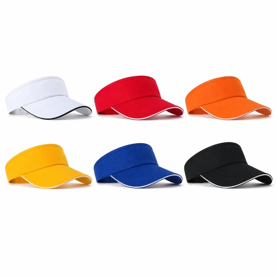 Adjustable Sports Sun Visor Hat for Women Men Solid Color Breathable Wide Brim Summer Cap for Golf Tennis Running Beach Outdoor