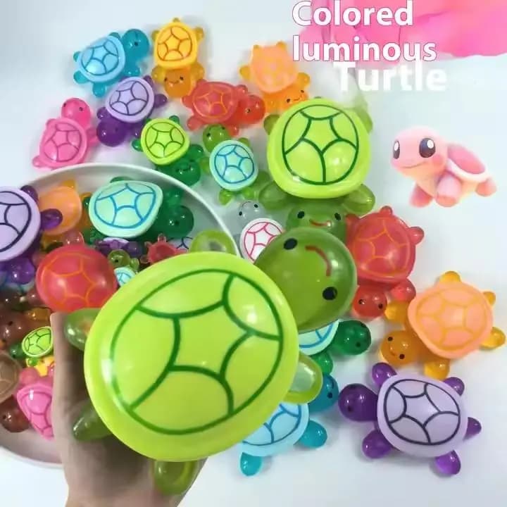 Scatola portaoggetti a forma di tartaruga luminosa, decorazione per la casa, artigianato in resina, piccolo giocattolo a forma di tartaruga luminosa, contenitore per riporre piccoli oggetti con coperchio apribile
