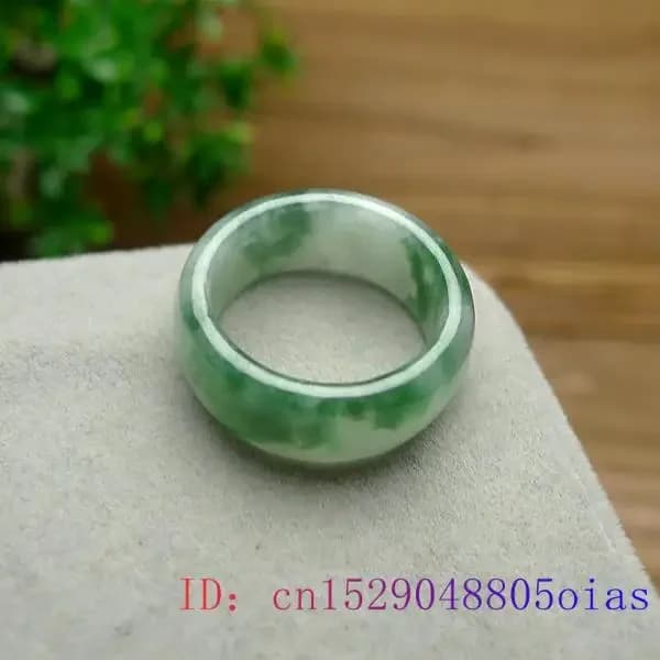 Anello di giada verde artigianato fascino pietra preziosa giadeite naturale amuleto gioielli intagliati regali di moda cinese